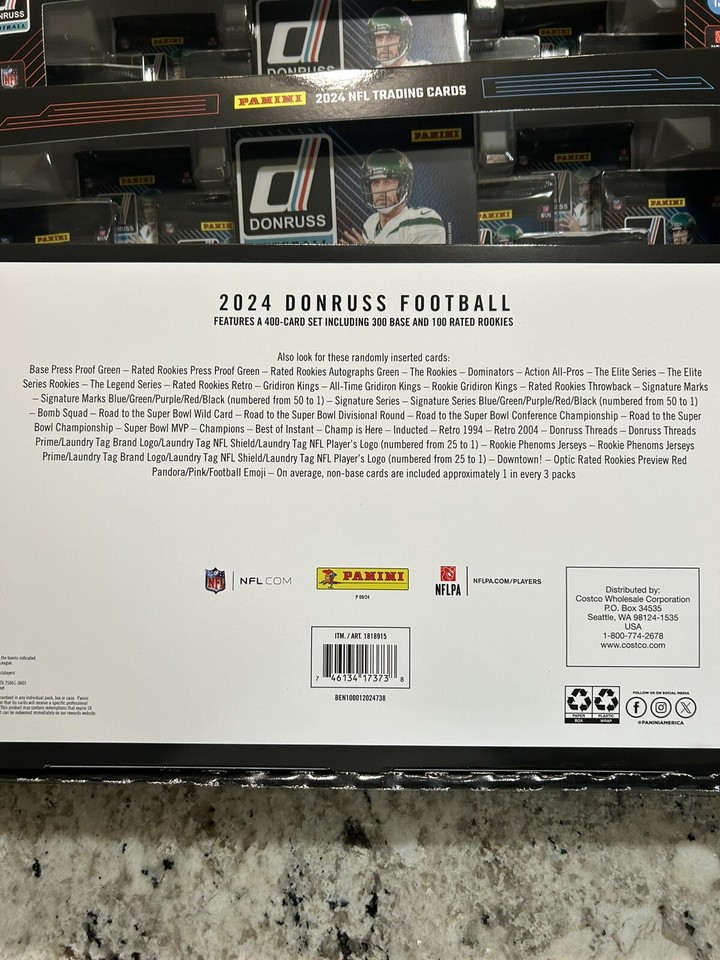 2024 Panini Donruss NFL Football Costco Bundle 1 Oversized Downtown