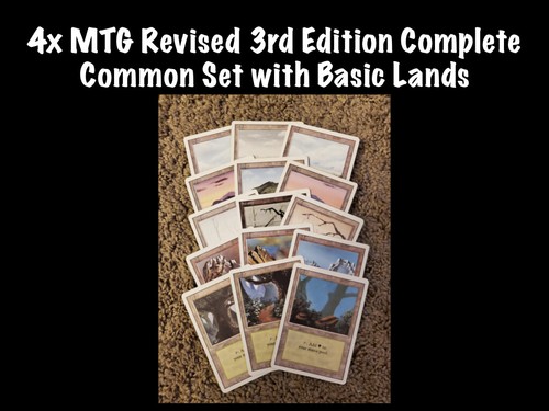 4x MTG Revised 3rd Edition COMPLETE Common Set With Basic Lands 360 Cards NM LP - Picture 6 of 6