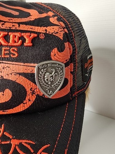 Red Monkey Men's Black Trucker Snapback Hat , Cap Pendergrass Los Angeles LA - Picture 3 of 10
