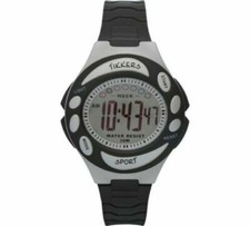 Tikkers Boys' Black Digital Watch From Argos Sports, Light up numbers, Alarm etc