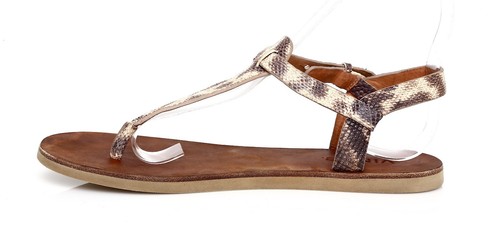 VINCE Z8261* Women's Leather Flat Thong Snakeskin Sandal Size 6 M - Picture 5 of 8