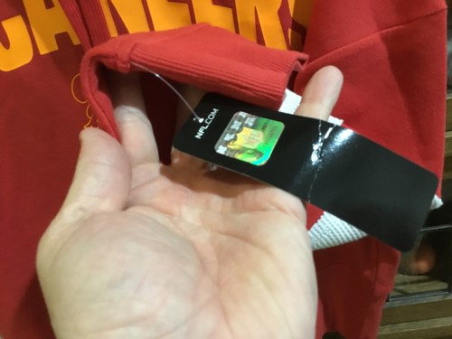 NWT Tampa Bay Buccaneers SPELL OUT Red JUNK FOOD Hoodie Sweatshirt SZ L - Cool - Picture 13 of 13