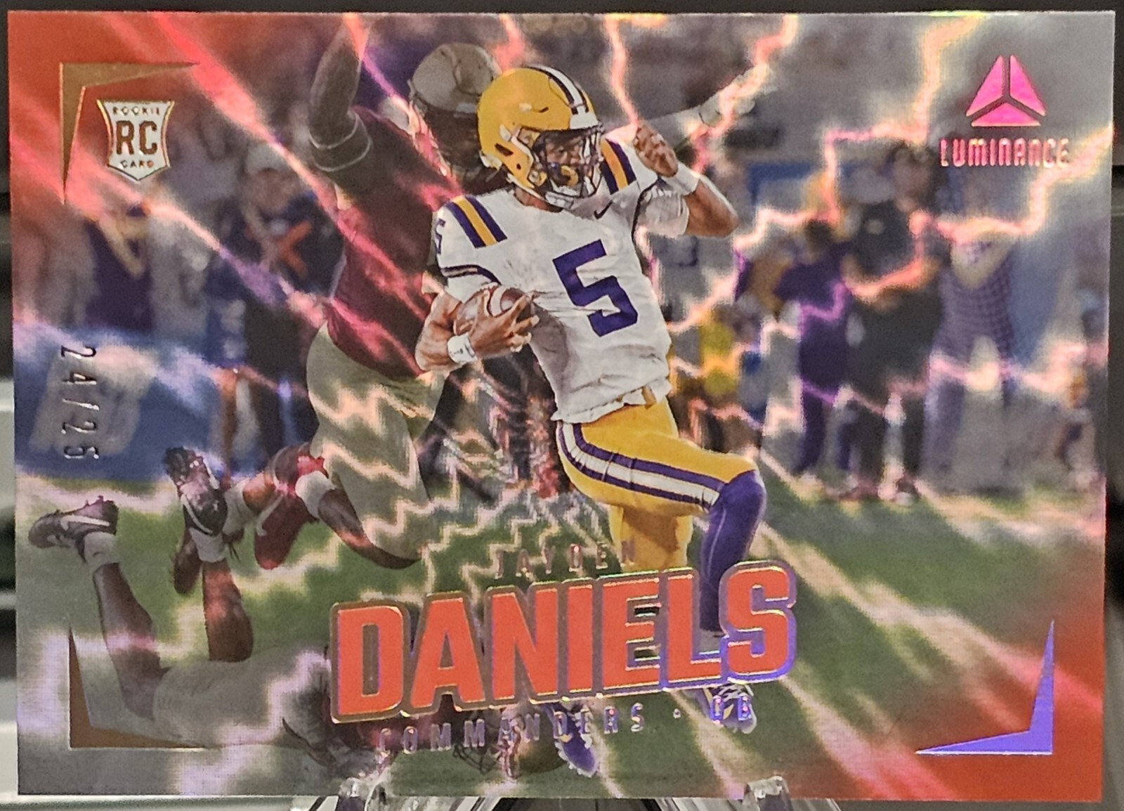 Jayden Daniels (24/25) RC Rookie Horizontal Red (LSU) 2024 Panini Luminance