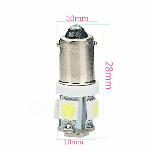 20XT11 BA9S LED White T4W H6W 1895 363 5050 5SMD Car Wedge Side Light Bulb Lamp - Picture 2 of 4