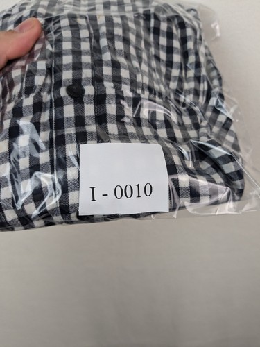 Zara Woman Premium Denim Size Large Long Sleeve Top Gingham Half Button - Picture 11 of 11
