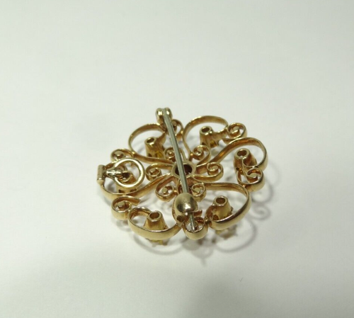 14K GELBGOLD AMETHYST & GELBE CITRIN STEINE ANHÄNGER BROSCHE JUGENDSTIL - Bild 11 von 14