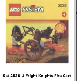 LEGO 2538  Fright Knights Fire Cart 1998 Retired Shell Oil Complete - USED