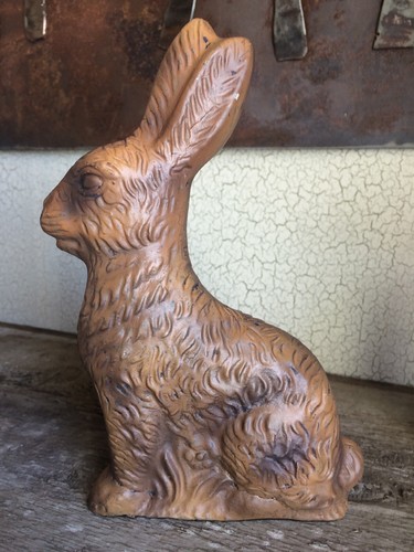 Set of 3 ~ Primitive Chocolate Bunny Rabbit Resin Mold Figurines ~ 3', 5", 8" - Picture 9 of 12