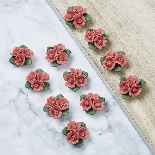50x Handmade Porcelain Flower Cabochons China Clay Beads For DIY Jewelry Making - Picture 29 of 100