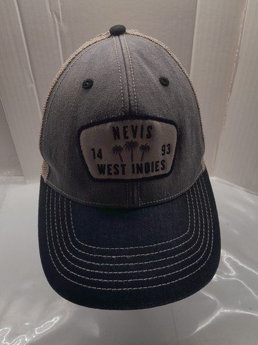 Nevis 1493 West Indies Mesh Trucker Hat Cap Snapback Brown Black Ahead Headgear - Picture 1 of 8