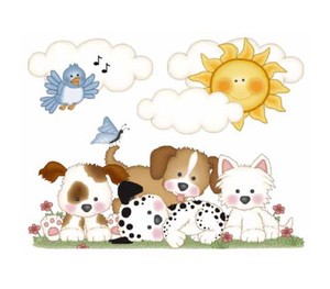 Puppy Nursery Decal Wall Art Mural Decor Dog Stickers Baby Shower Image Is Loading Puppy Nursery Decal Wall Art Mural Decor Dog