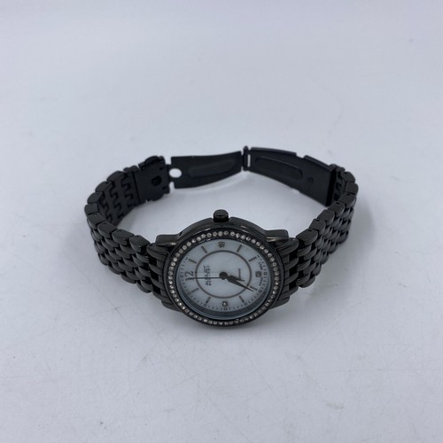 AUGUST STEINER WOMENS DIAMOND SWISS WATCH (AS 8027BK) 5.75-6.25” Wrist EXCELLENT - Picture 4 of 10