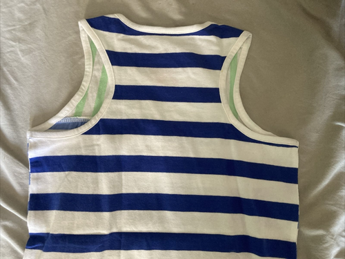 NEW Gymboree Sleeveless Racer Back Tank Top 7-8 M Girl Stripes Green White Blue - Picture 10 of 12