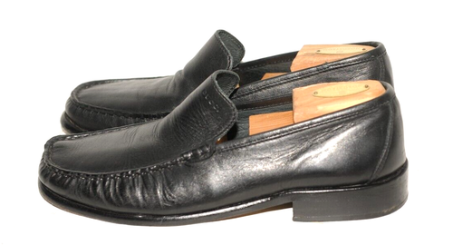 VINTAGE GUCCI BLACK LEATHER LOAFERS SHOES 8 UK 42 EU - Picture 5 of 11