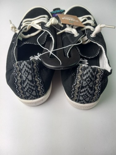 New Mad Love Lennie Lace Up Black Canvas Shoes Women’s Size 6 - Picture 6 of 12