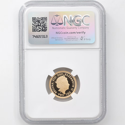 2022 Great Britain QE II Platinum Jubilee 1/2 Sov Gold Proof Coin NGC PF 70 UC - Picture 2 of 4