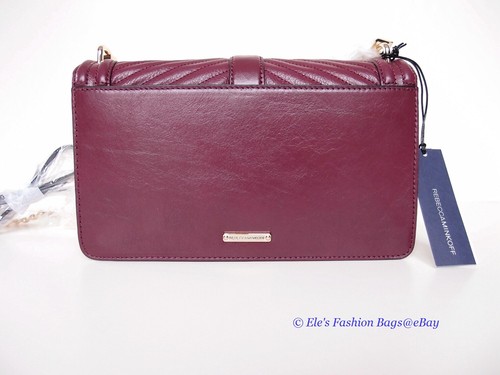 Neu mit Etikett Rebecca Minkoff Chevron gesteppte Liebe Umhängetasche Leder Bordeaux ROT AUTHENTISCH - Bild 8 von 12