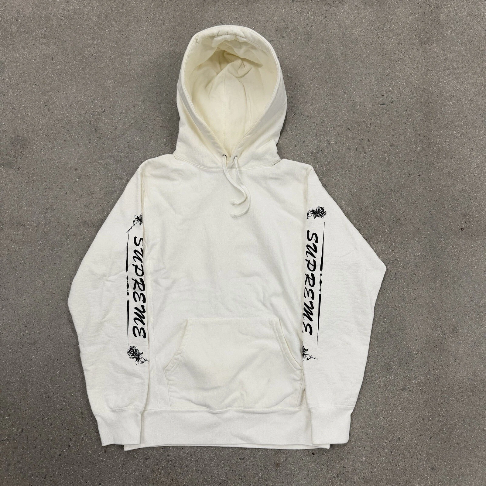 Sweat à capuche FW16 Supreme blanc manches roses taille M AY7