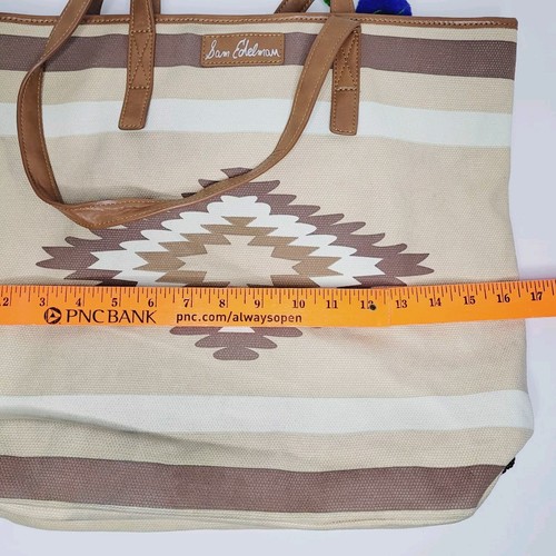 Sam Edelman Thea  Sequin Beaded Tote Fabric Large Boho Beachy Bohemian Peasant  - Picture 5 of 18