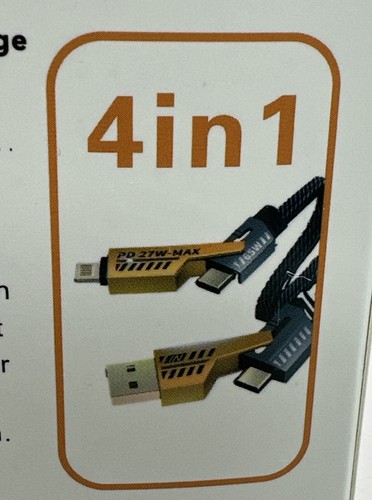 Convertible 4 in 1 Fast Charging 6.5ft Flat Cable 65W/27W USB-A/USB-C/Other - Afbeelding 10 van 11