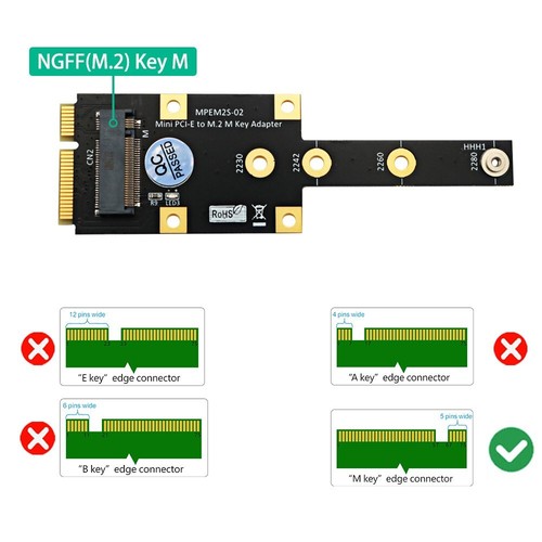 New Version M.2 NGFF nvme M-key SSD to Mini PCI- E Adapter - Picture 4 of 7