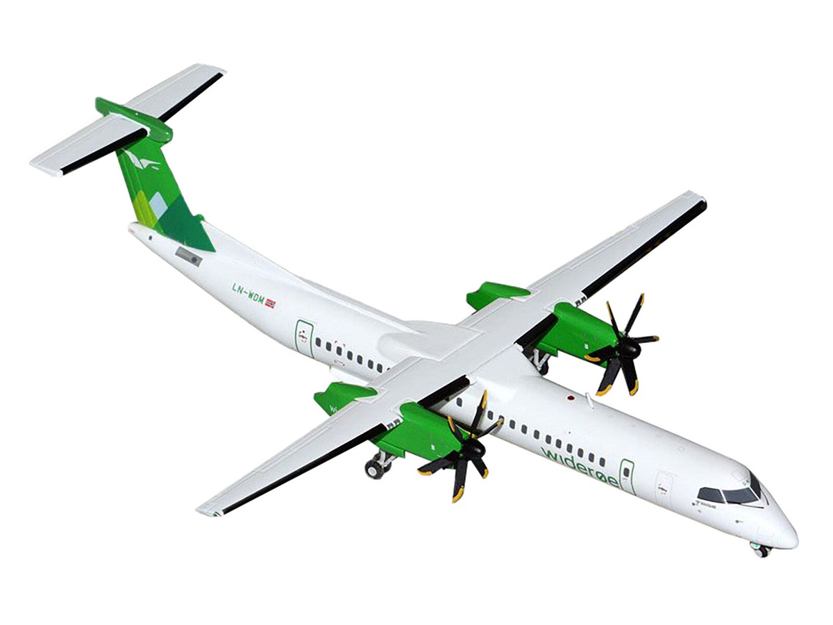 1/200 Bombardier Q400 Wideroe LN-WDM White Green Tail | eBay