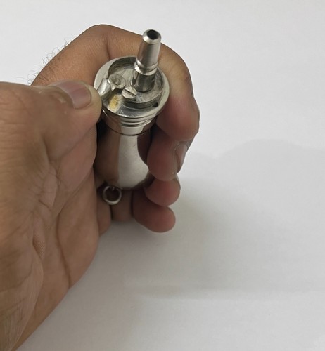 Victorian Style Miniature Brass Nickel Plated Gun Powder Small Bottle Flask - Picture 3 of 7