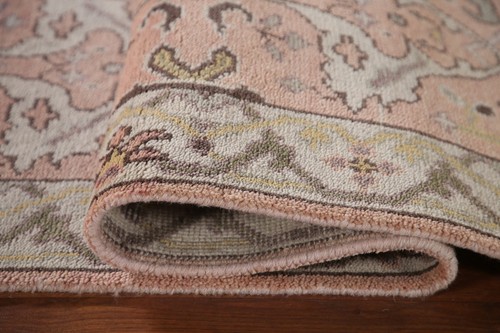 Pink/ Ivory VIndian Oushak 10 ft. Runner Rug Handmade Wool 2' 6" x 10' 2" Carpet - Picture 12 of 12
