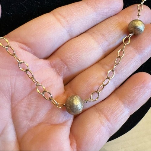 Gold Beaded Cable Link Chain Vintage Necklace 14kt Gold Filled 39" - Picture 10 of 17