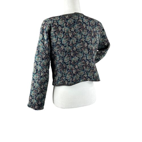 Chaqueta reversible ligera acolchada con botones azul marino cachemira para mujer - Imagen 16 de 20