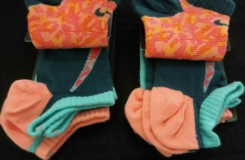 Nike Graphic Cotton Lightweight Girl's No‑Show Socks (3 Pair) NWT 2 Pack - Picture 3 of 5