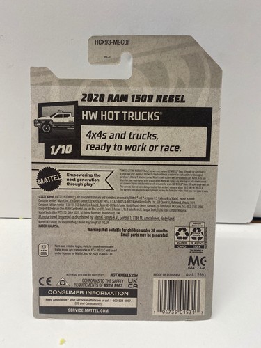 2022 Hot Wheels #23 Red 2020 Ram 1500 Rebel Pickup Truck HW Hot Trucks - Picture 2 of 2