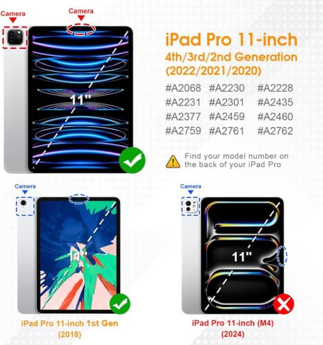 Hybrid Slim Case for iPad Pro 11-inch (4th/3rd Gen) 2022/2021 Shockproof Cover - Picture 2 of 25
