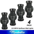4 x Black Up/Down Outdoor Wall Lights Low Voltage 2 x 12V MR16 - DIY Exterior