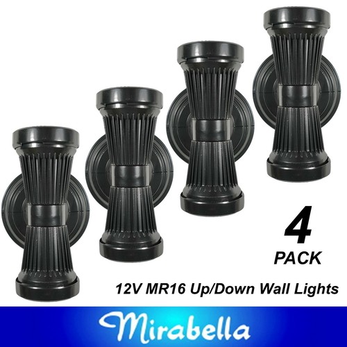 4 x Black Up/Down Outdoor Wall Lights Low Voltage 2 x 12V MR16 - DIY Exterior - Picture 1 of 8