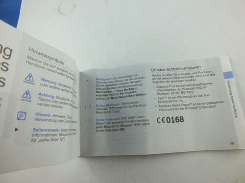 Oryginalny Samsung SGH B2100 Instrukcja obsługi Instrukcja obsługi Instrukcja obsługi Deu - Zdjęcie 3 z 7