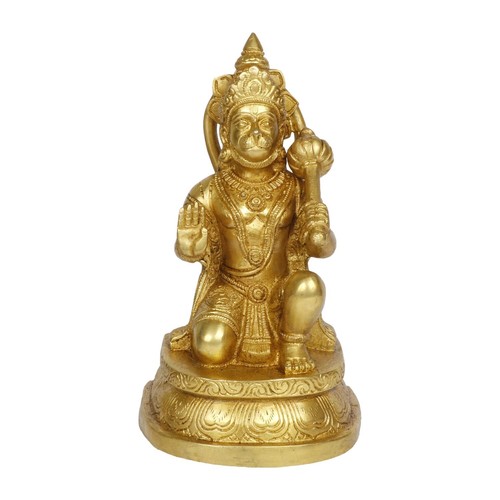 Brass Lord Bajrangbali Statue Hanuman Ji Bajrang Bali Idol Pooja Home 7.5 Inch - Picture 1 of 4