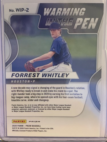 Forrest Whitley - 2020 Panini "SILVER Prizm" INSERT Refractor Astros RC - Picture 2 of 2