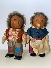 VTG STEIFF 2PC MECKI MICKI HEDGEHOG DOLLS 1 TAG 7" TALL GERMANY