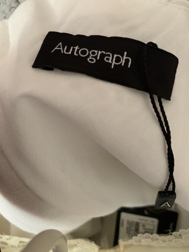 Vestido inglés bordado crema M&S autógrafo, talla Reino Unido 16 100 % algodón con lino - Imagen 9 de 9