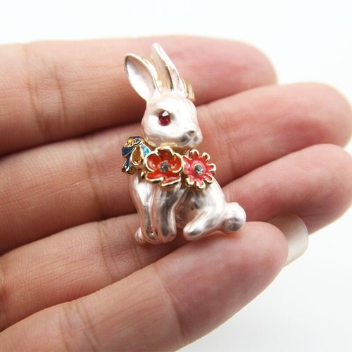 Cute Rabbit Brooch Party Costume Accessories Woman Animal Pin Jewelry Brooches - Picture 2 of 5