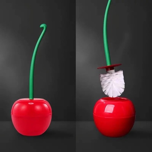 Super stylish Cherry toilet brush Red toilet brush holder Gifts for home - Picture 3 of 5