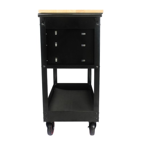 Multifunctional Tool Cart on Wheels with Wooden Top and 3 Drawers Storage - Picture 8 of 12