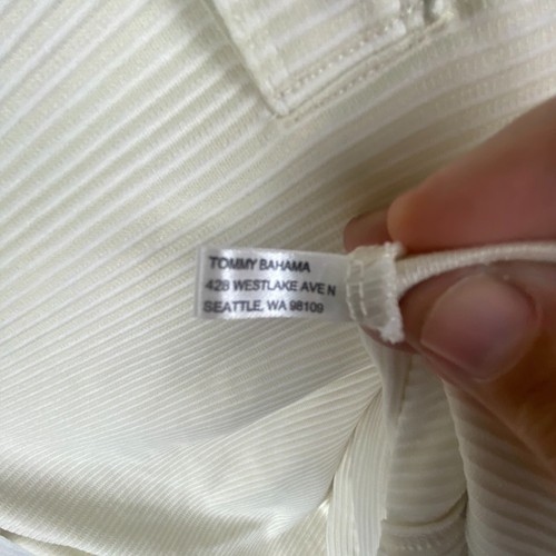 Tommy Bahama Womens Ivory Shadow Striped Preppy Classic Polo Shirt Size XL - Picture 5 of 12