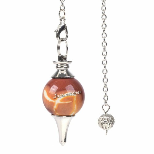 40mm Gemstone crystal healing point Metaphysical Chakra Reiki pendulum 6" Chain - Picture 129 of 160