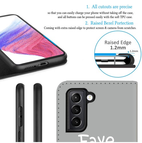 Personalised Wallet Leather Cover Phone Case For Samsung Galaxy A15 A54 S23 S24 - Picture 81 of 108