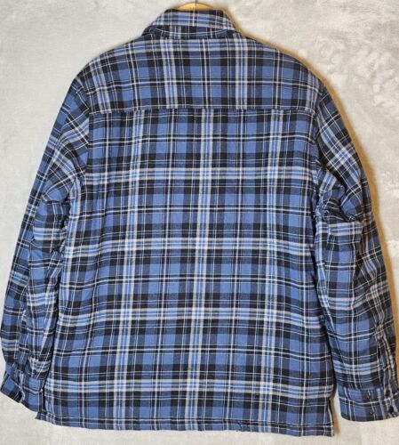BC Clothing Men's Insulated Jacket Medium Blue Plaid Snap Buttons - Foto 8 di 12