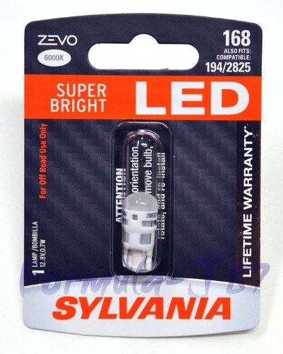 Sylvania ZEVO LED Light 168 White 6000K Two Bulbs License Plate Replacement Fit - Picture 2 of 12