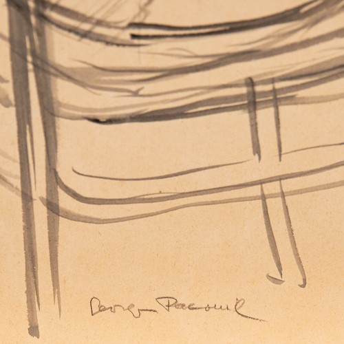 Georges Pacouil (1903-1996) - Mitte des 20. Jahrhunderts indische Tinte, sitzendes Modell - Bild 4 von 4
