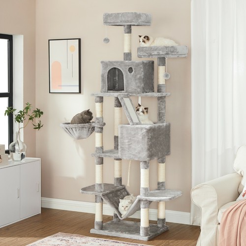 Kratzbaum Katzenbaum XXL Kletterbaum Katzenkratzbaum Katzen Sisal 206 cm - Bild 18 von 46